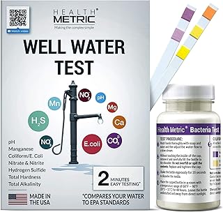 Well Water Test Kit for Drinking Water - Quick and Easy Home Water Testing Kit for Bacteria Nitrate Nitrite pH Manganese & More | Made in The USA in Line with EPA Limits [NO MAILING Required]