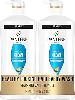 Pantene Shampoo Twin Pack with Hair Treatment, Classic Clean,55.9 fluid ounces