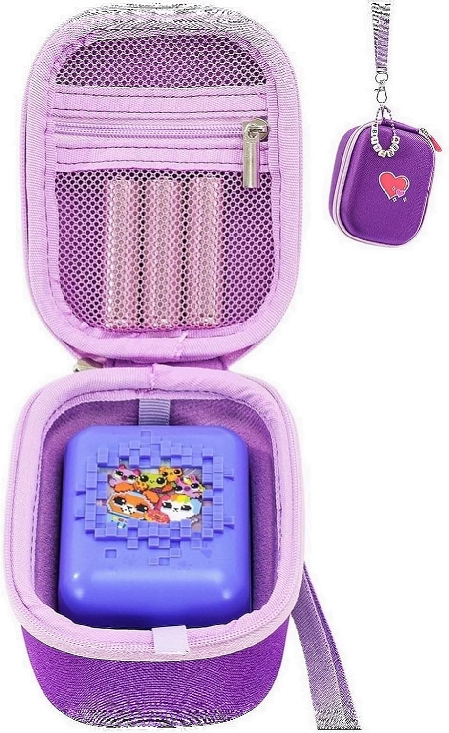 ProCase Hard Carrying Case for Bitzee Interactive Toy Digital Pet, Protective Storage Travel Bag Holder for Kids Bitzee Virtual Electronic Pets Accessories, DIY Letter Cubes Included -Purple