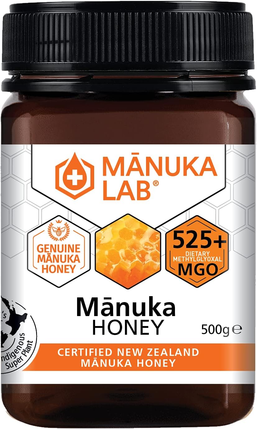 Manuka Lab Certified MGO 525+ Manuka Honey - Antimicrobial Powerhouse for Wound and Skin Healing | Premium Quality Honey from New Zealand, Manuka Honey 500g