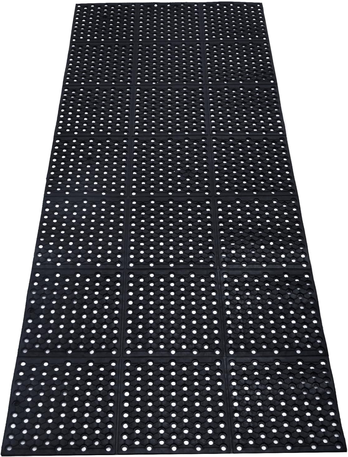jxgzyy 83''x35'' Commercial Anti-Fatigue Drainage Rubber Mat with Holes