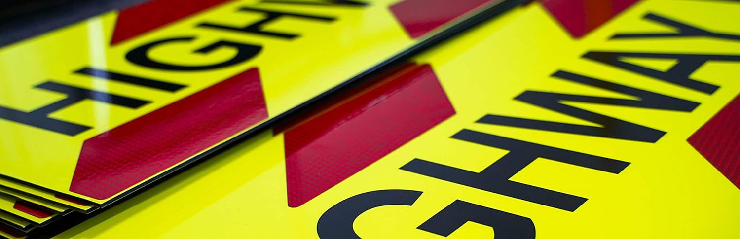 Highway Maintenance Chevron Kit - Chapter 8 Compliant - Self Adhesive Sticker Set -Universal Vehicle Size - Prismatic Grade Reflective & Fluorescent Day Glow Vinyl - 0verall Size 1180x300mm