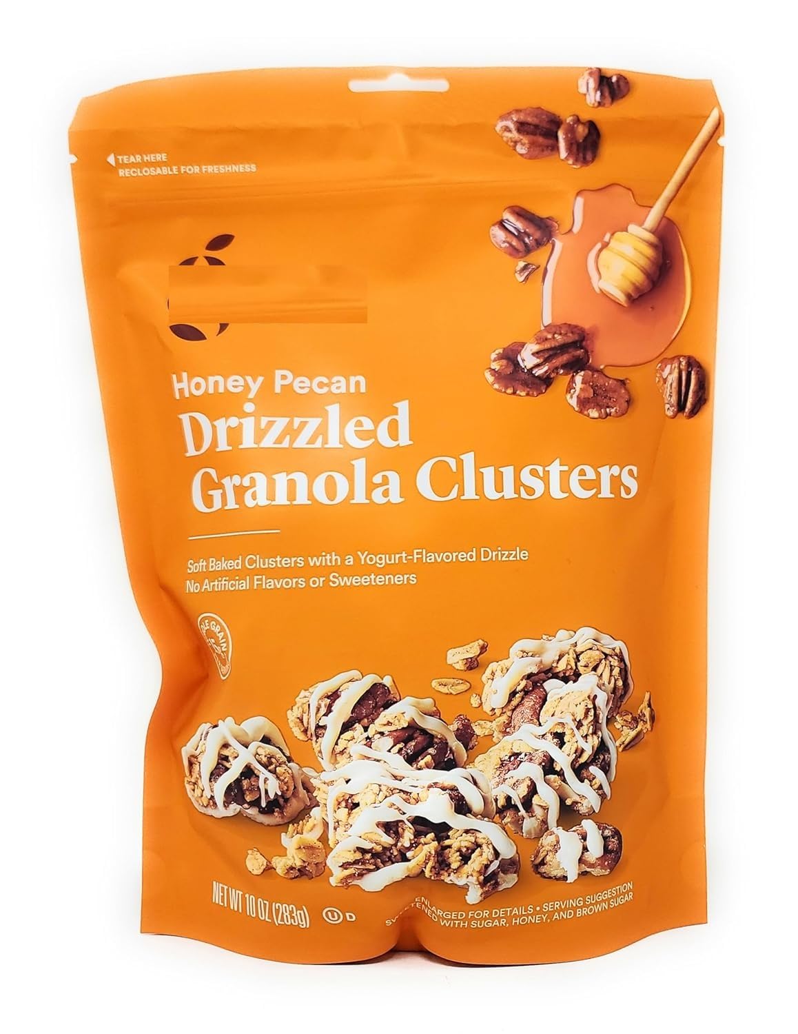 Honey Pecan Drizzled Granola Clusters | Soft Baked Clusters with Yogurt Flavored Drizzle | No Artificial Flavors or Sweeteners | 10oz/283g (Pack of 1)