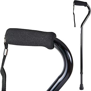 DMI Walking Cane and Walking Stick for Adult Men and Women, FSA Eligible, Lightweight and Adjustable from 30-39 Inches, Supports up to 250 Pounds with Ergonomic Hand Grip and Wrist Strap