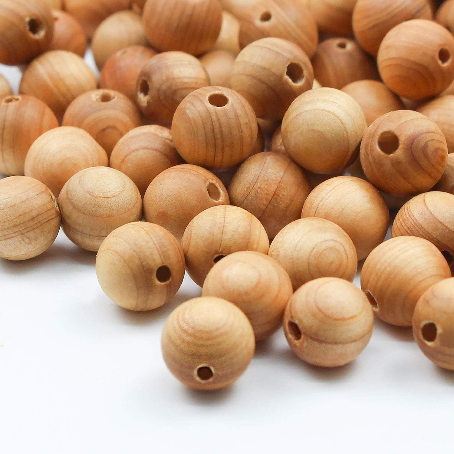 500pcs 10mm Natural Sandalwood Round Beads Gorgeous Craft Handmade Polished Spacer Mala Pray Beads with Elastic Cord for Bracelets DIY Rosary Tasbih Jewelry Making