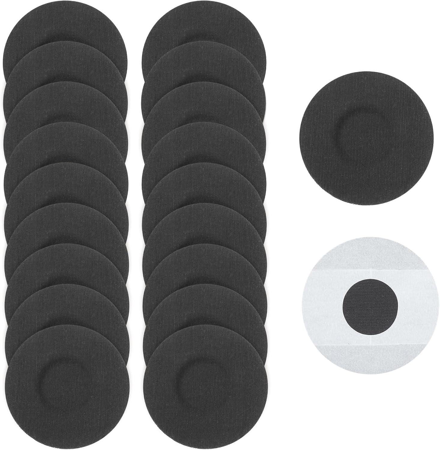 20 Pcs Black Libre 2 Sensor Covers, CGM Sensor Patchs Waterproof Adhesive Patches Compatible with Freestyle Libre 1/2/3, Breathable Without Glue Adhesive Glucose Monitor Protector for Swimming Sports