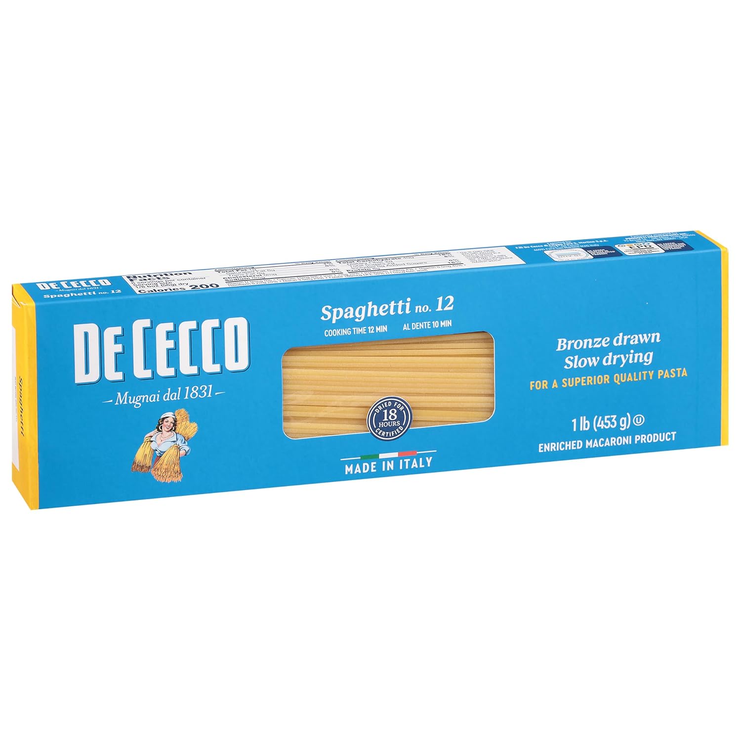 De Cecco Semolina Pasta, Spaghetti No.12, 1 Pound (Pack of 5)