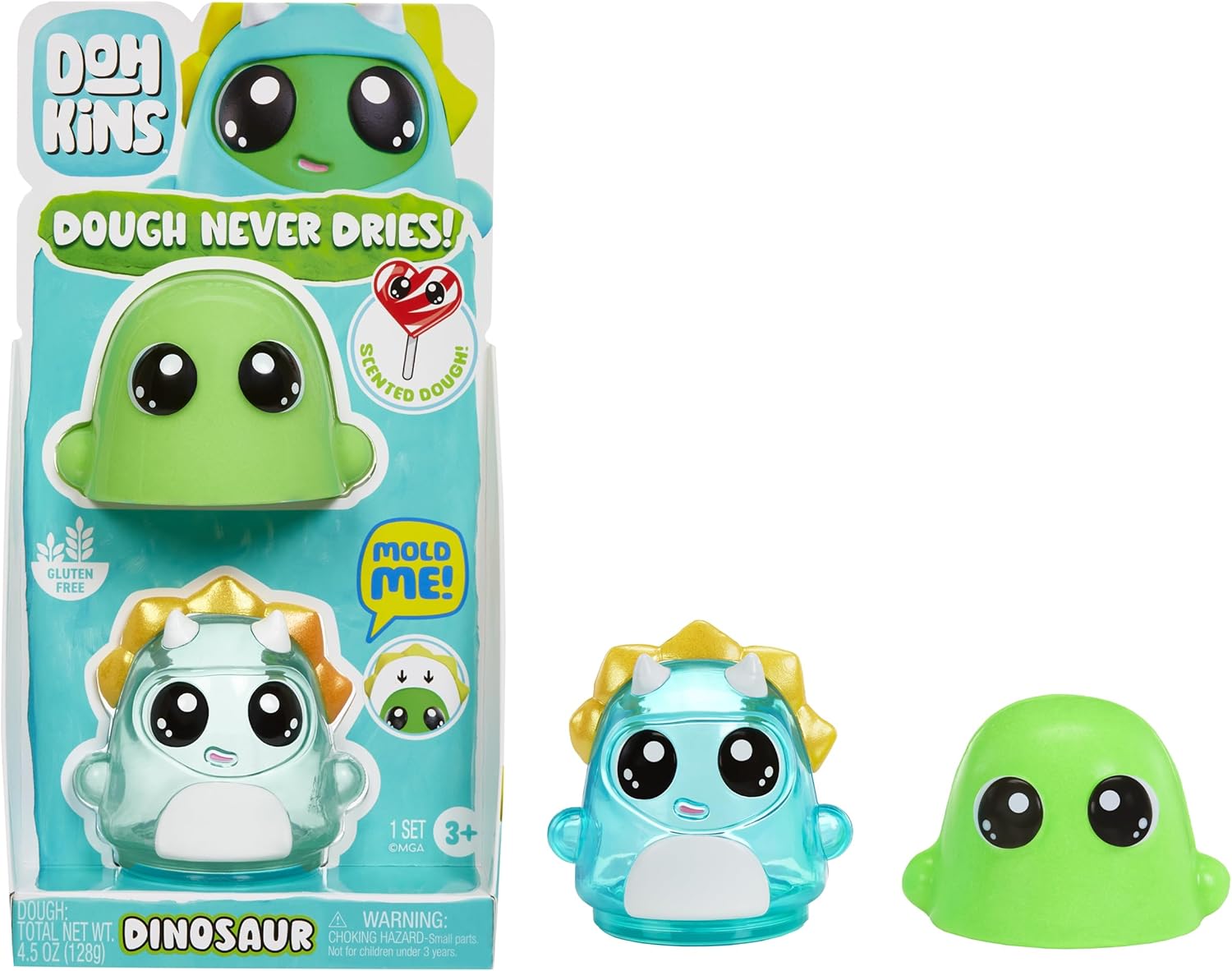 DohKins Dino Single Pack Character - Dough Never Dries, Ages 2+