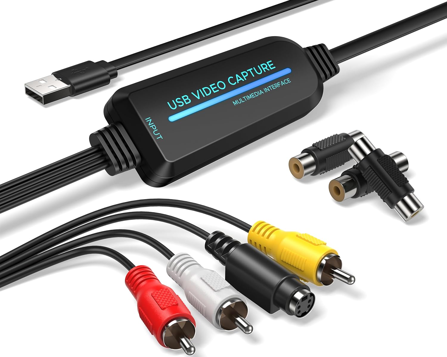 Fulfalic VHS to Digital Converter -1080p USB 2.0 Capture Card- Convert VHS, Mini DV, Hi8, DVD & VCR to Digital for Mac/Windows