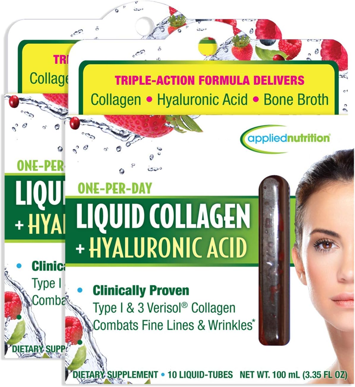 Applied Nutrition Liquid Collagen + Hyaluronic Acid 10 Count (Pack of 2)