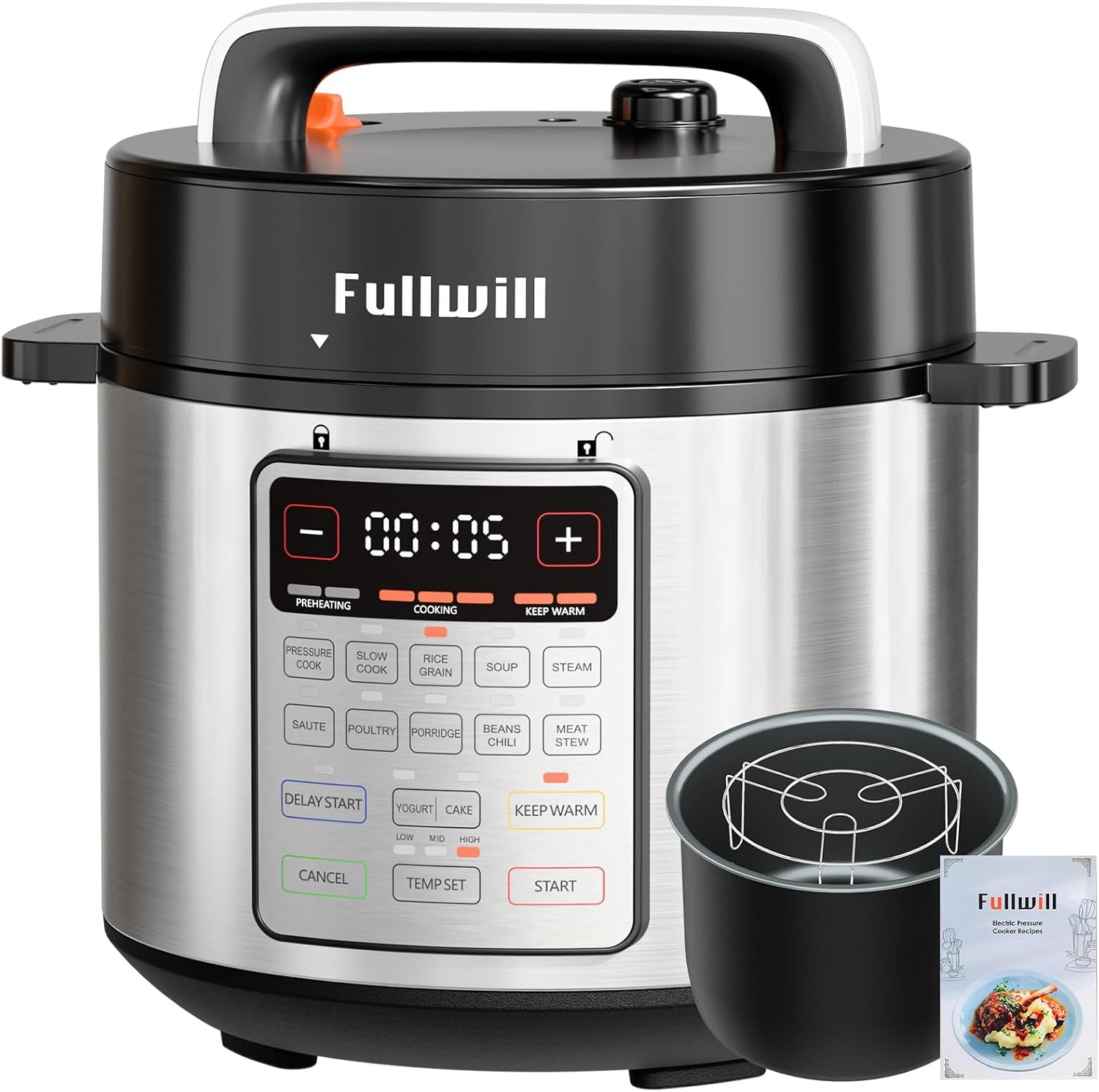 Fullwill 9-in-1 Electric Pressure Cooker(2025 Upgraded), 12 Presets Instant Multi Cooker, Olla de Presion Nonstick Pot 6 Quarts