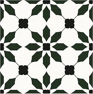 MORCART 8" x 8" Peel and Stick Floor Tile, 20 PCS Vinyl Floor Tiles, Removable and Waterproof Flooring Tiles for Renters, Stick on Floor Tiles for Bathroom, Kitchen, Staircase (Black Green)