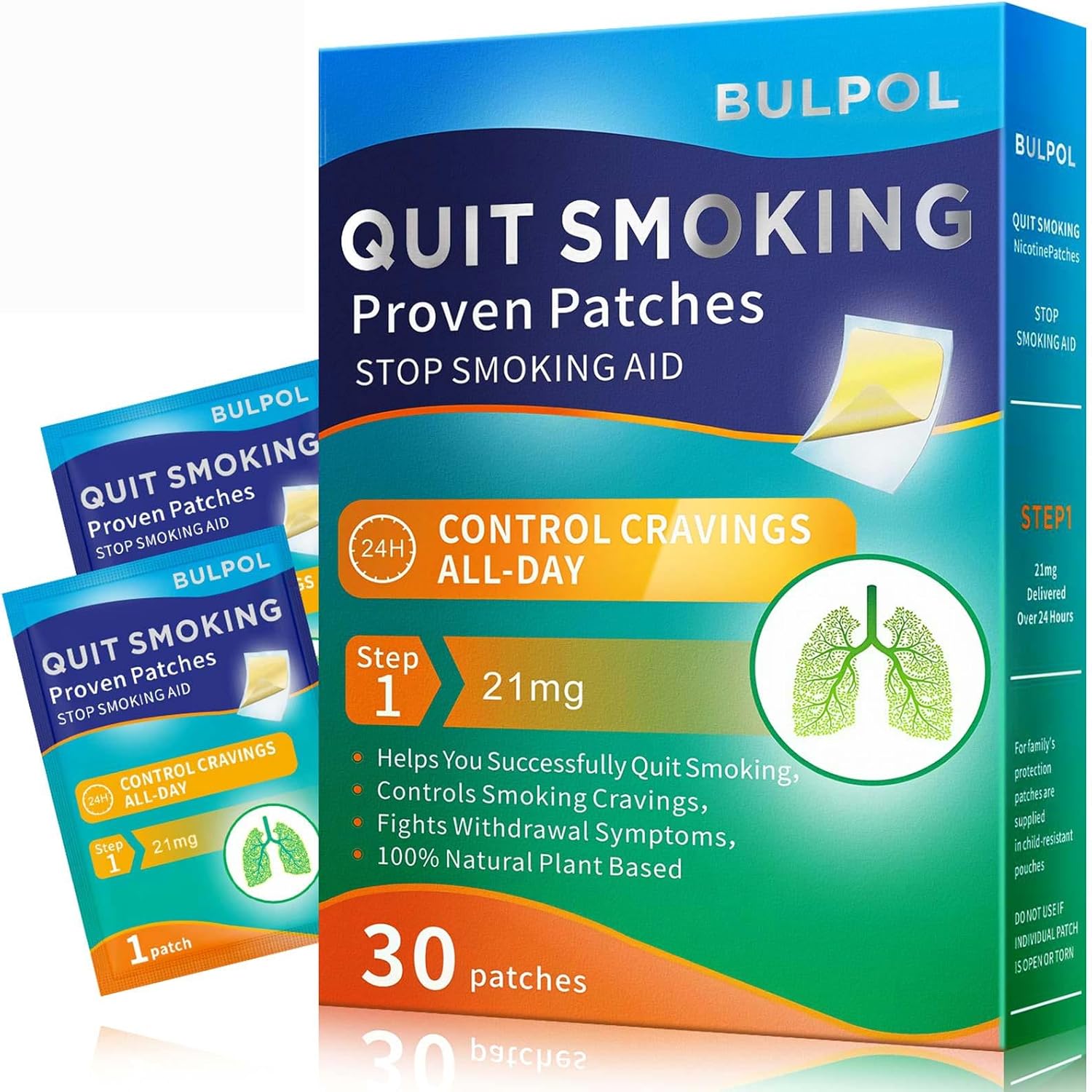 Quit Smoking Patches Step 1 (30 Count), 21mg Stop Smoking Aids Patches, Helping Quit Patch, Easy Effective Anti-Stickers, Quit Smoking Aids That Work with 2 Weeks