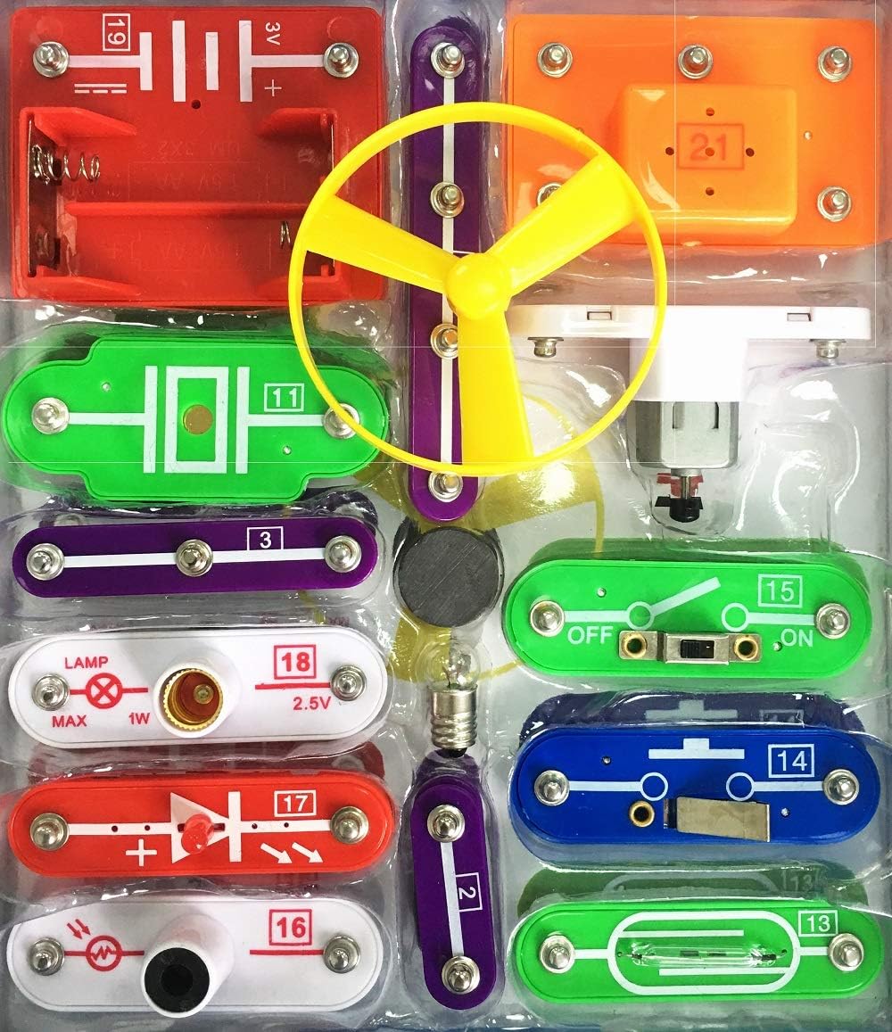 EZLink DIY Electronic Blocks Kit - Science Discovery Kit for Kids, Experiments & Circuit Building