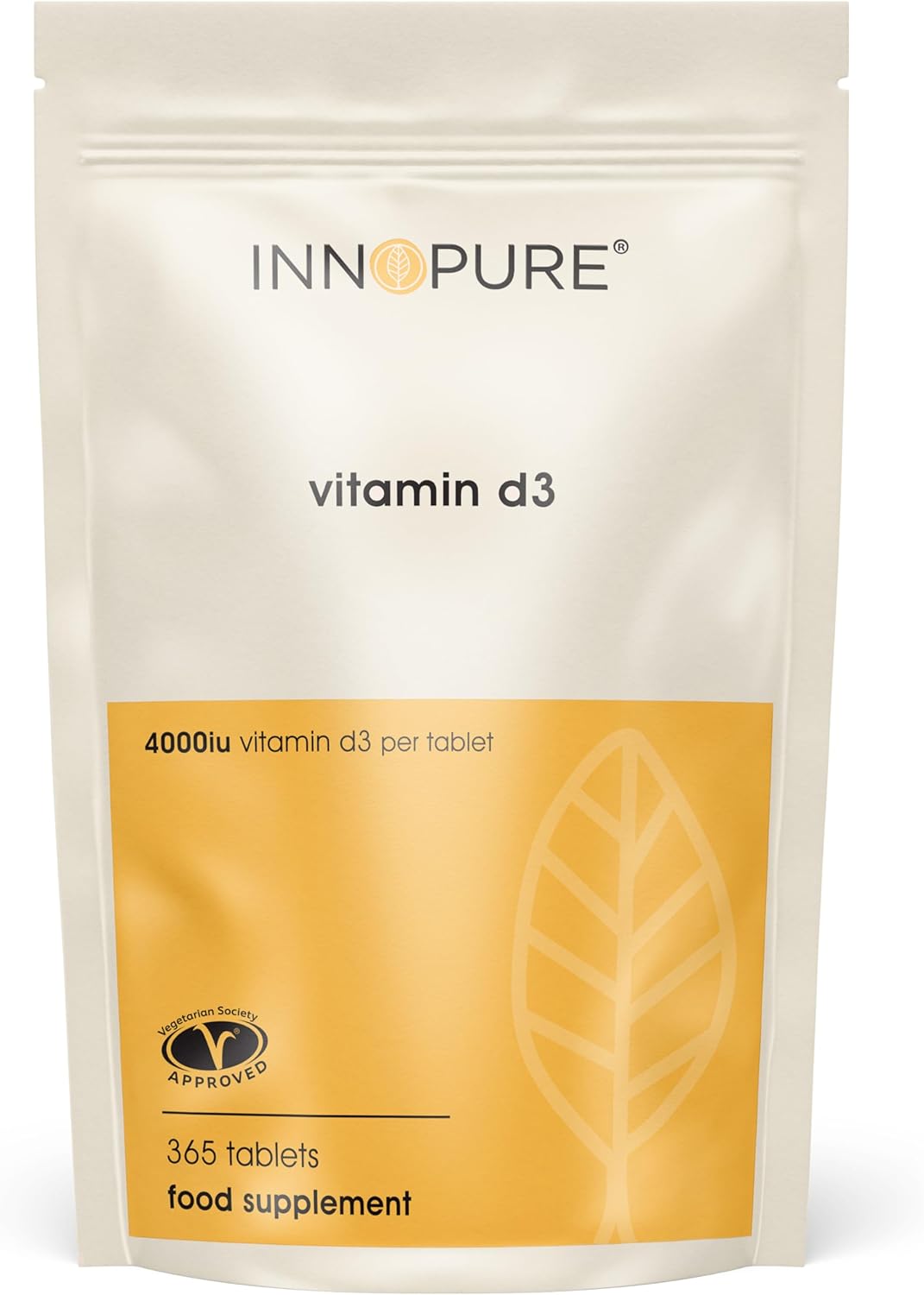 INNOPURE Vitamin D Tablets 4000 iu - 365 Tablets - 1 Year Supply of High Strength Vitamin D3, Supporting Immunity & Bone Health - Easy Swallow Vitamin D Supplement Tablets - Vegetarian, UK Made