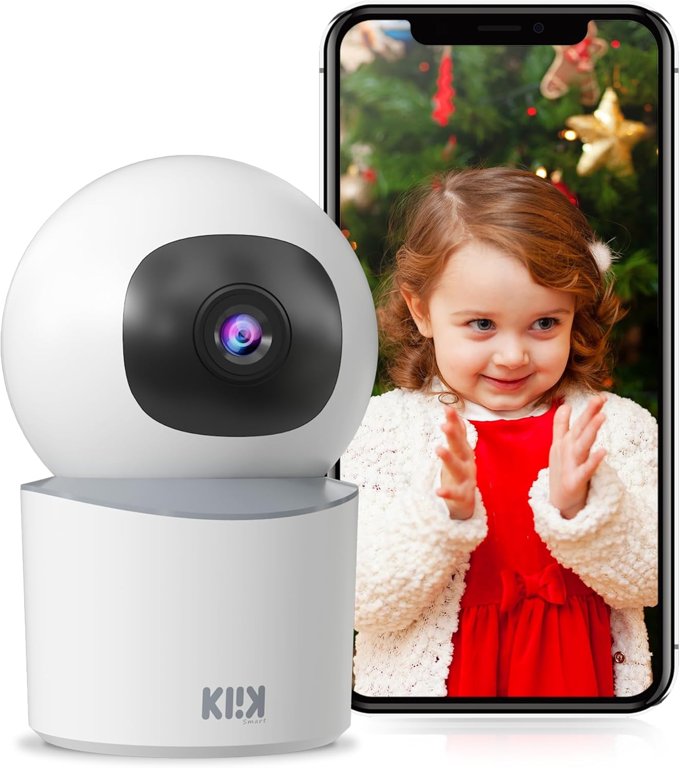 Security Camera Indoor Pet Camera with Phone App 1080p WiFi Baby/Pet Monitor, 360-degree, Motion Tracking, Night Vision, 2-Way Audio, Motion & Sound Detection