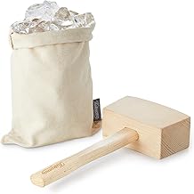 KITESSENSU Lewis Ice Bag and Mallet for Crushed Ice, Canvas Bag & Wooden Mallet Bar Tools Bartender Kit, Ice Crushers for Home Use