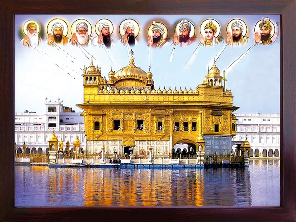 Lord Sikh Guru poster print with frame for Home Decor and Gifting Purpose (229-34)