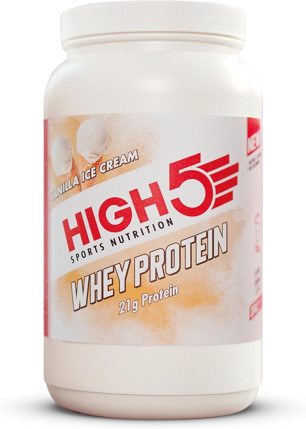 HIGH5 Whey Protein Powder, 21g Per Serving, Complete Amino Acids, Added Friendly Bacteria, No Added Sugars, Artificial Colours, 20 Servings (Vanilla Ice Cream, 700g)