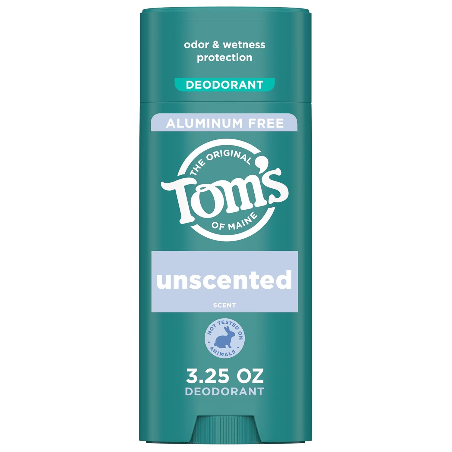 Tom's of Maine Unscented Natural Deodorant for Women and Men, Aluminum Free, 3.25 oz