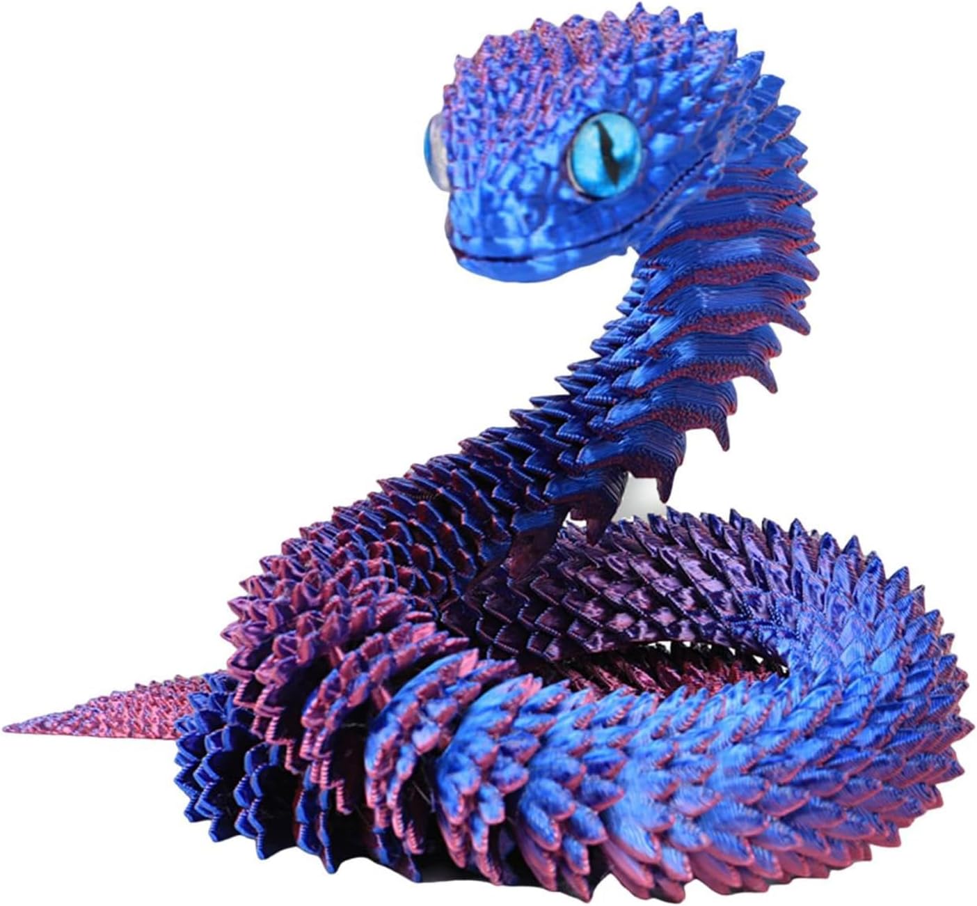 JBLJDWD 3D Printed Snake, Articular Mobility 3D Printed Animal, 11.81Inches 3D Printed Animals Collectable 3D Printed Animals for Home and Office Decoration(Red and Blue Gradient)