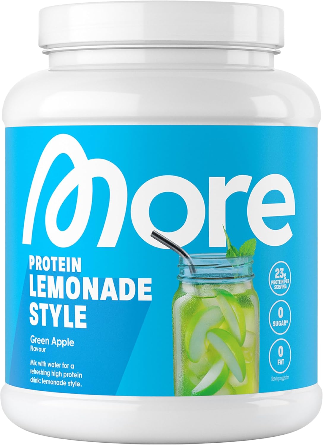 More Clear Protein Whey Isolate Powder, Green Apple, 600 g, 1.32 lbs, 20 Servings, Protein Drink with whey Isolate, Clear whey, Lactose Free, Made in Germany