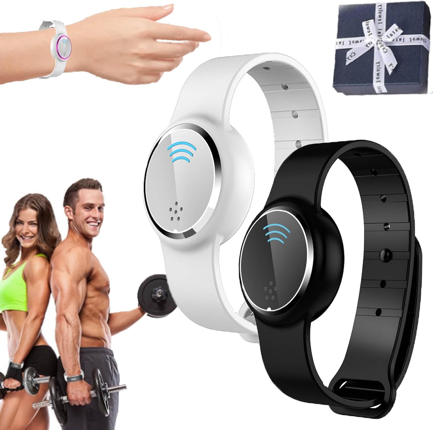 Sonicmotion Ultrasound Detox Energy Wristband, Sonicmotion Detox Watch, Ultrasonic Fat Blasting And Detoxing Wristband, Adjustable Ultrasonic Bracelets Weight Loss Wristband For Men And Women (2pcs)