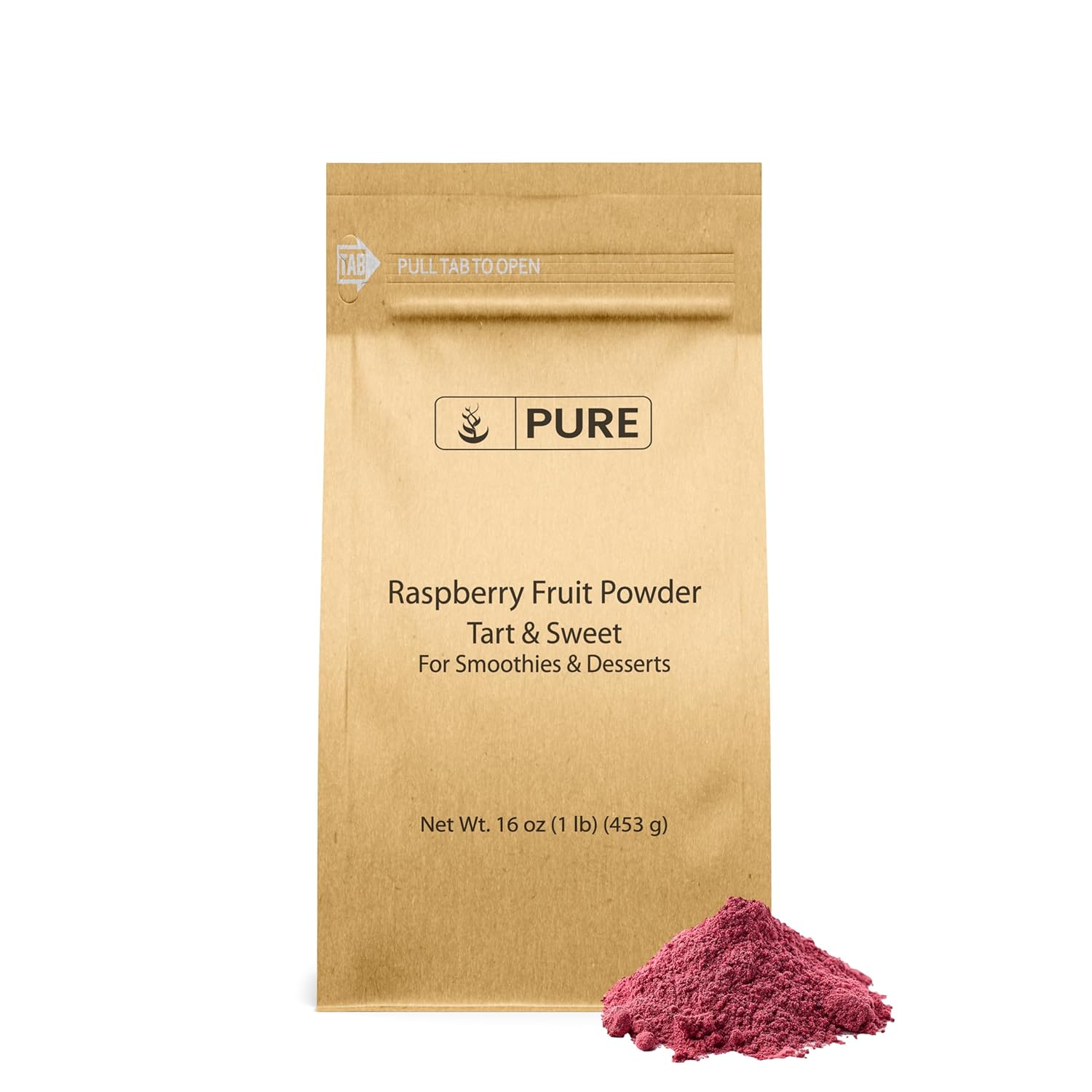 Pure Original Ingredients Raspberry Fruit Powder (1lb) Gluten-Free, Great in Smoothies & Desserts