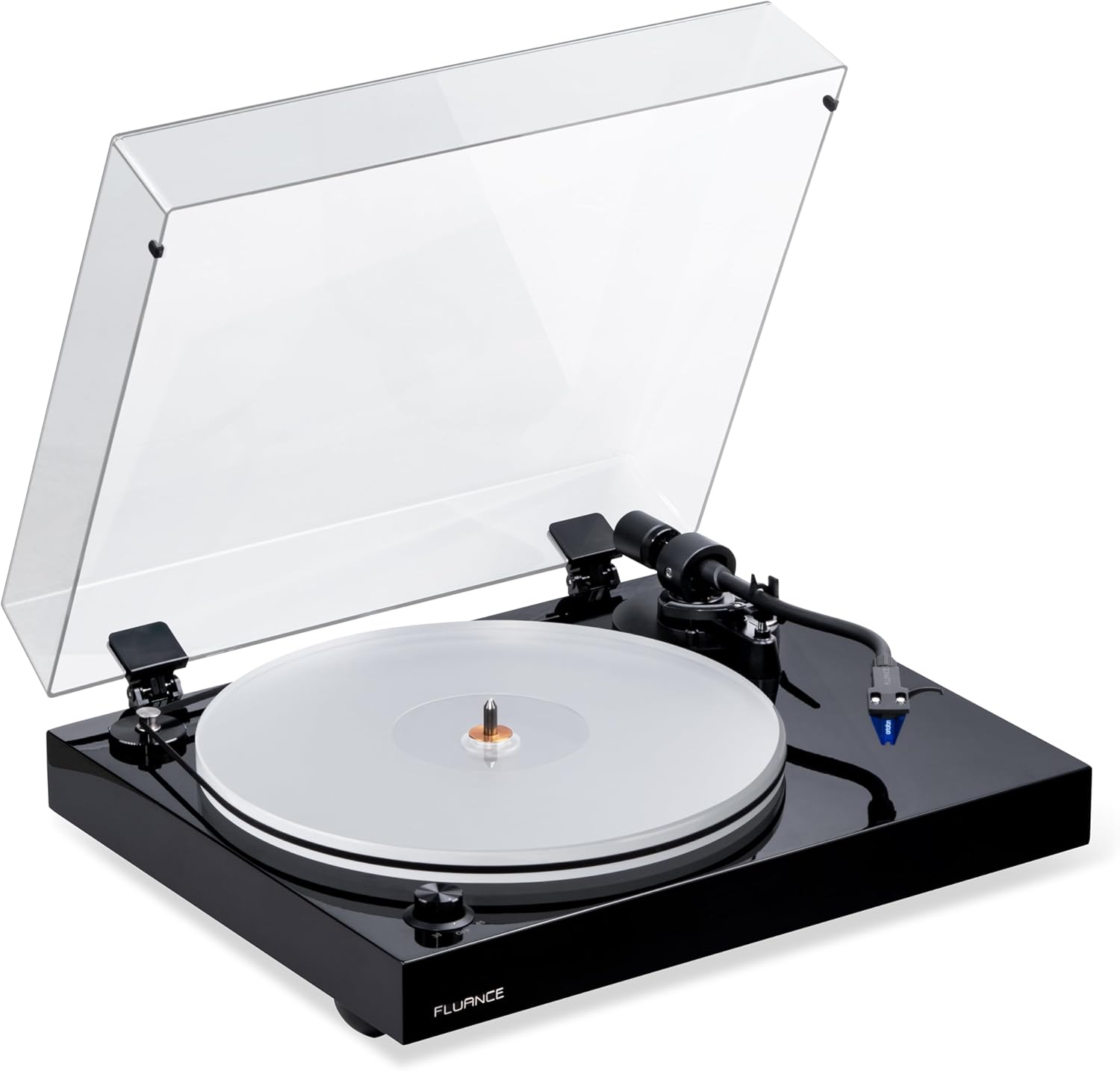 Fluance RT85 Turntable with Ortofon Cartridge, Acrylic Platter, Speed Control, and Vibration Isolation - High Fidelity Vinyl Record Player
