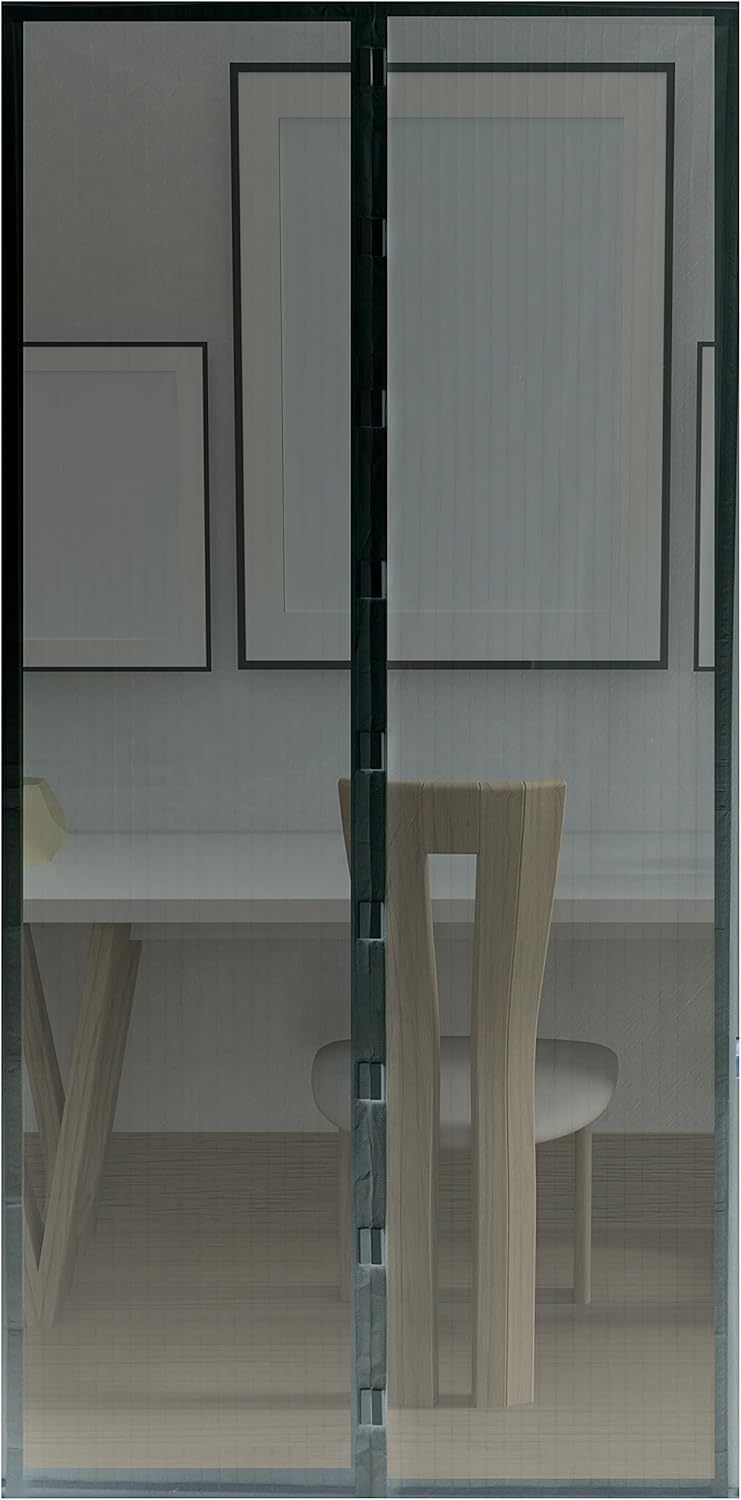 DIVCHI Magnetic Door Curtain Automatic Closing Fly Insect Bug Screen Net Mesh (100x210 cm, Black)