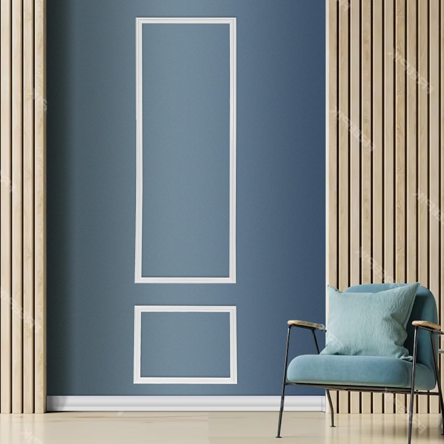 birdeco Ready to Assemble Wall molding kit Pieces, All Edges precut, Factory Primed Wall molding Pieces to Make 1 Upper 1 Bottom Frames P-18, ST-PAKET-18