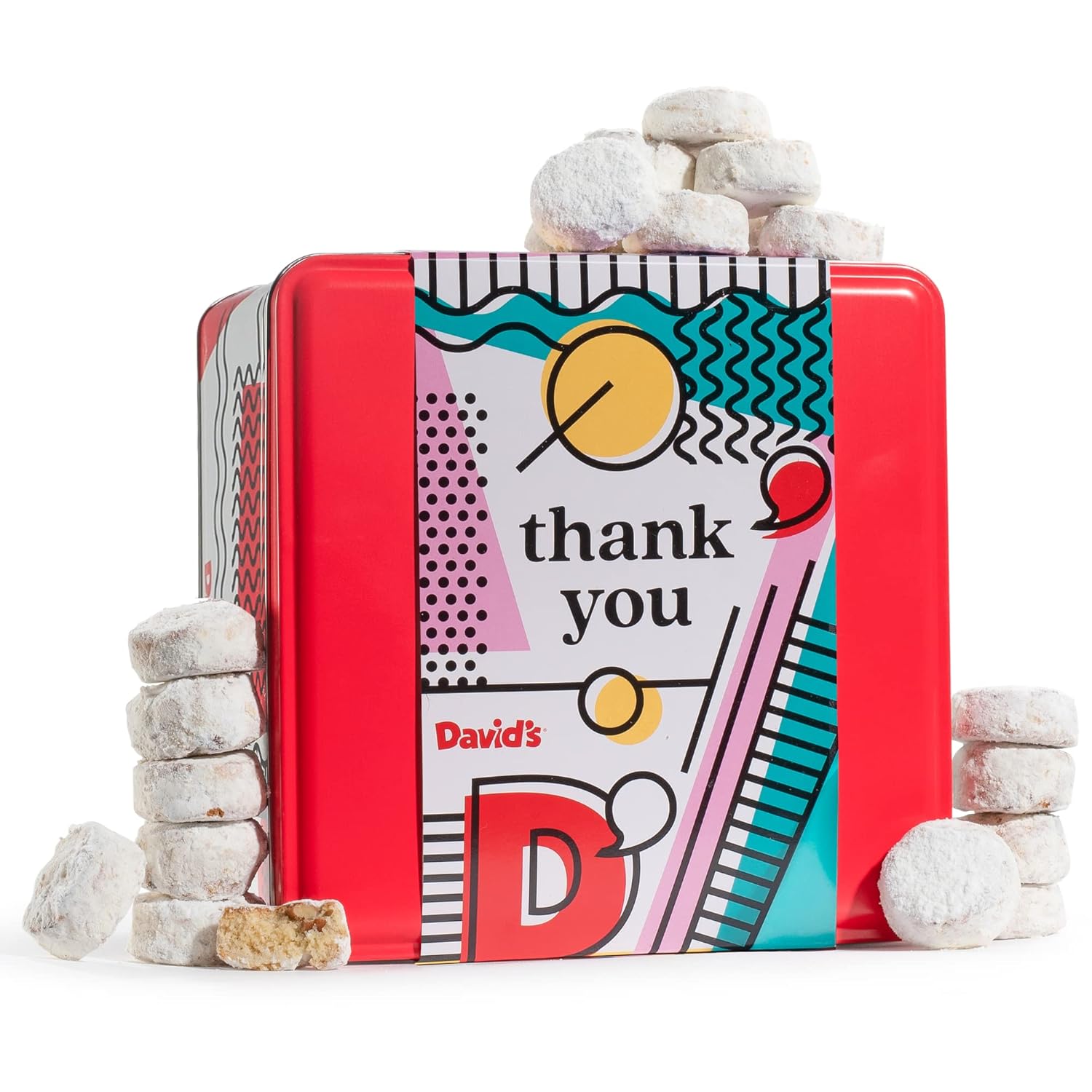David’s Cookies Ideal Thank You Gift for Everyone – Butter Pecan Meltaways Cookies with Crunchy Pecans and Powdered Sugar – Premium Fresh Ingredients – Comes with a Lovely Tin Box - 2 Lbs