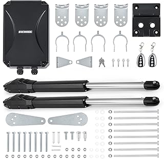 CO-Z ADSW1 Automatic Dual Swing Gate Opener Kit, Electric Gate Opener for Double Swing Gates, Driveway Home Garden Gate Opening System for Doors up to 880lb 20ft,Dual Gate Kit with Remote Control