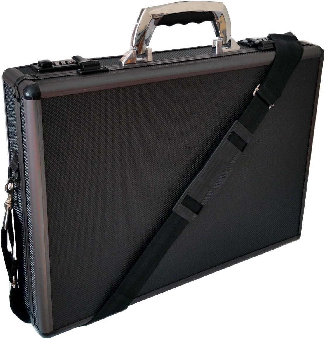 ESSENTIAL PRODUCTS Pro Aluminium Executive Laptop Padded Briefcase Attache Case Black/Gun Metal