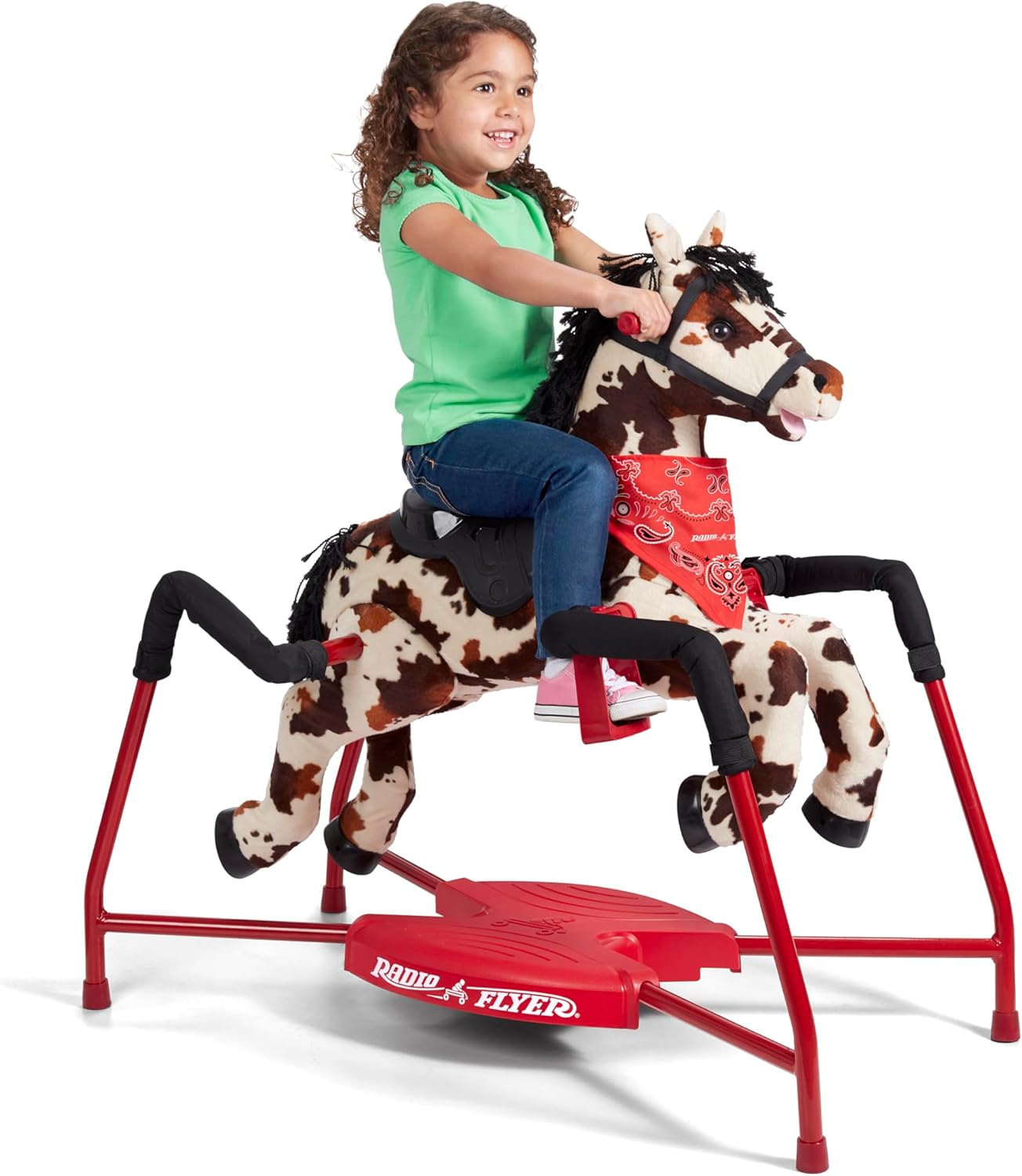 Radio Flyer Freckles Plush Interactive Riding Horse Kids Ride On Toy, Toddler Ride On Toy For Ages 2-6 Years