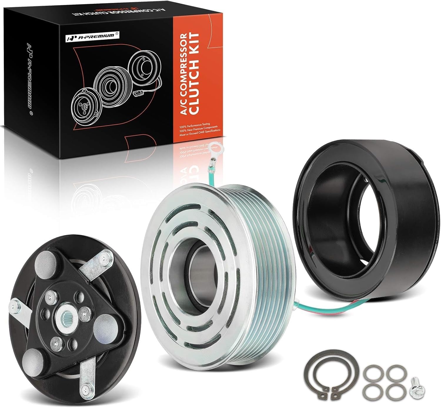 A-Premium A/C Compressor Clutch Kit Compatible with Honda CR-V 2.4L 2007-2014, Civic 2.4L 2012-2014 & Acura RDX 2.3L 2007-2012