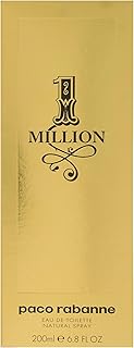 Paco Rabanne 1 Million Fragrance For Men - Fresh And Spicy Notes Of Amber, Leather Tangerine Adds A Touch Irresistible Seduction Ideal With Rebellious Charm Edt Spray 6.8 Oz