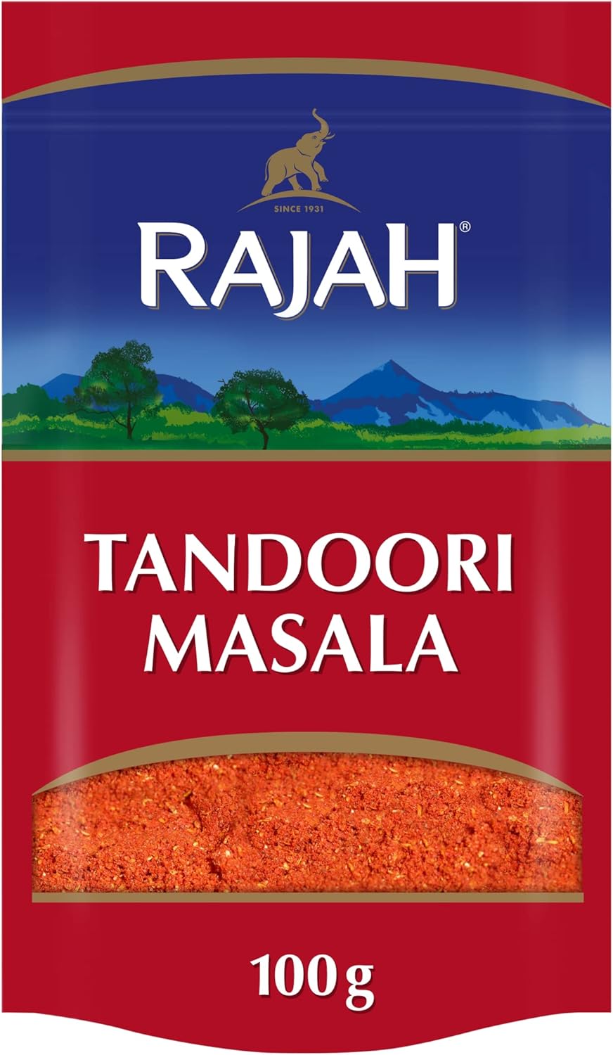 Rajah Spices Tandoori Masala Seasoning | Tandoori Seasoning Powder | Tandoori Rub | Tandoori Marinade | Tandoori Spice Mix | Tandoori Curry (100G)