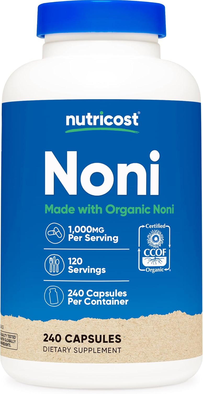 Nutricost Noni Capsules 500mg 240 Capsules - CCOF Certified Made with Organic Noni, Non-GMO, Gluten Free