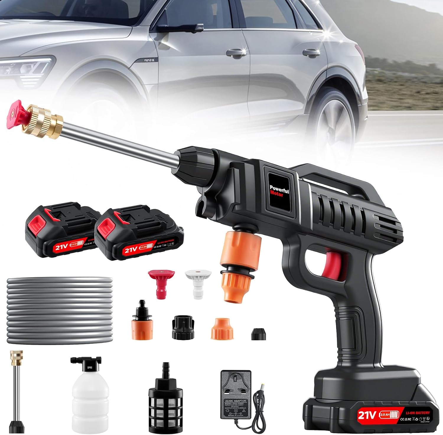 Cordless Pressure Washer, Portable Jet Washer 60Bar/870PSI High Pressure