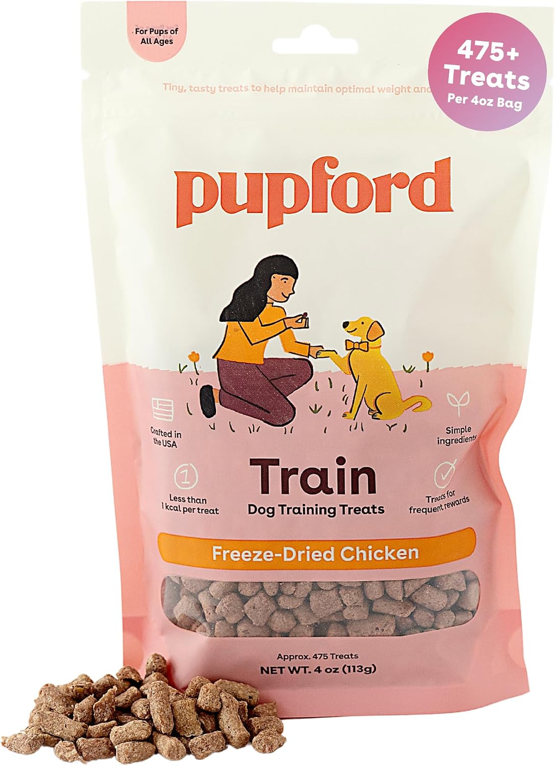 Pupford Freeze Dried Training Treats for Dogs & Puppies (Chicken, 4 oz)