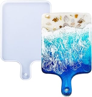 Resin Silicone Tray Molds, Casting Mold for Epoxy Resin, DIY Resin Large Serving Rectangle Cutting Board Handle for Home Decoration-Crafting Agate Geode Tray