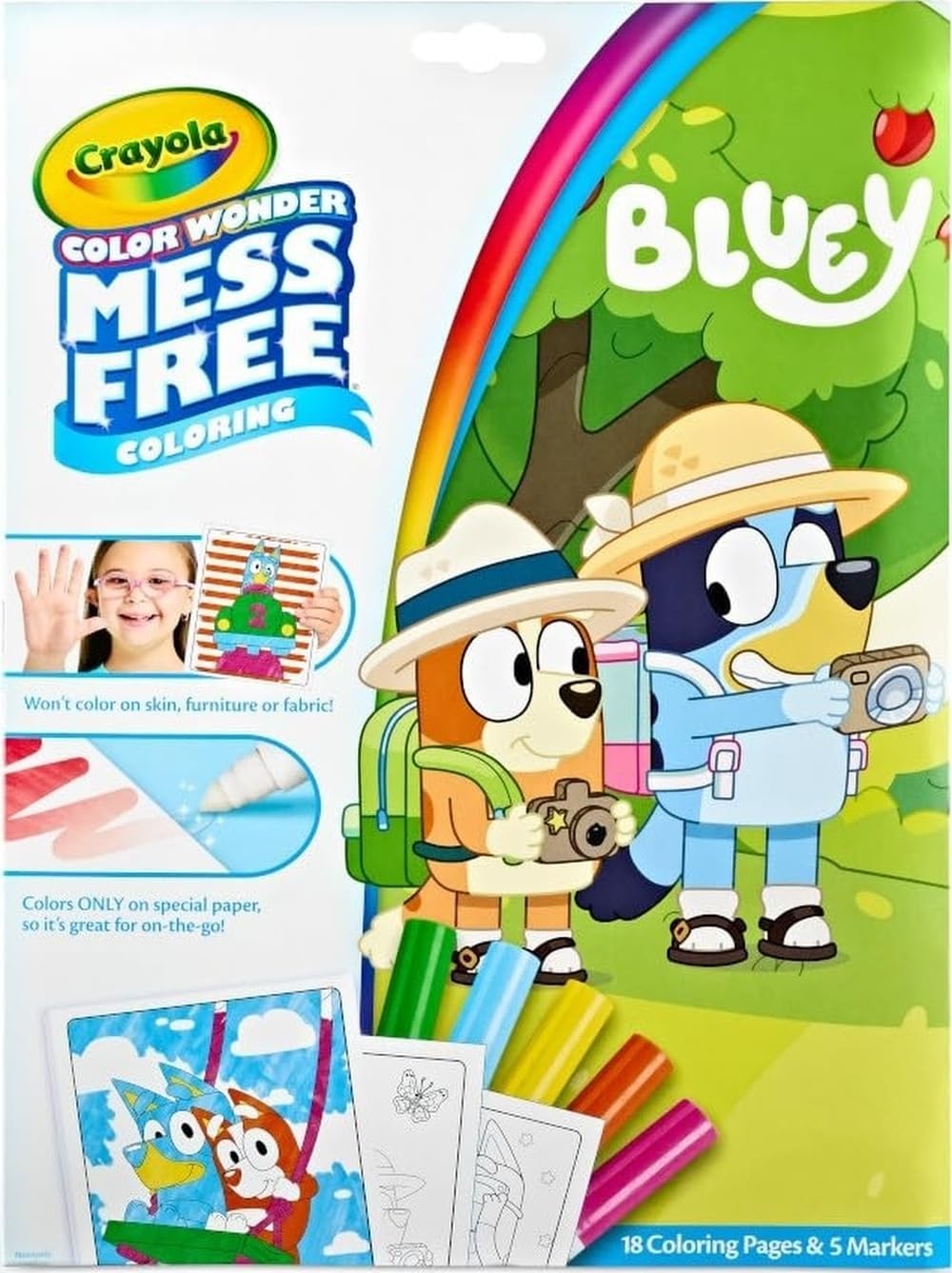 CRAYOLA Bluey Colour Wonder Colouring Set, 18 Colouring Pages, Mess Free Colouring for Toddlers, Toys & Gifts for Kids