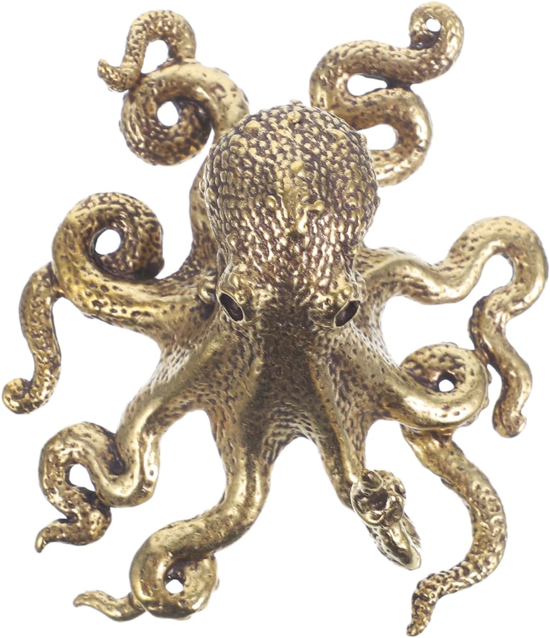 Alipis Brass Octopus Ornament Mini Figurine Realistic Metal Sculpture for Home Office Desk Decoration Unique Octopus