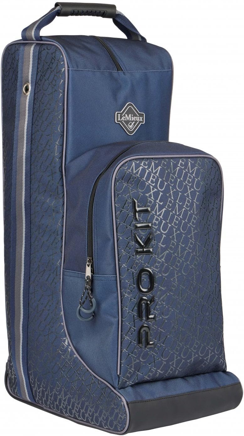 Lemieux Elite Pro Boot & Hat Bag - Strong Waterproof Outer - Padded Divider Between Boots - Comfort Grip Handle - Navy
