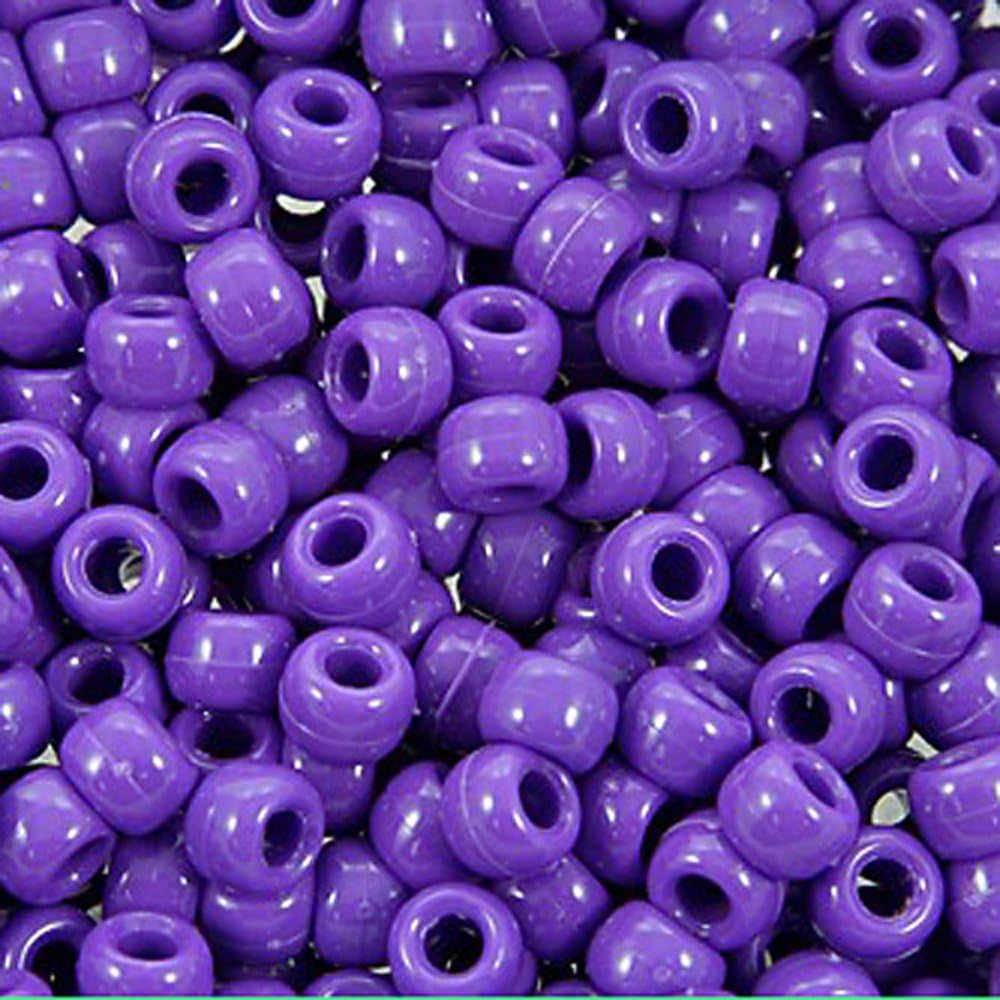 The Beadery 6x9mm Barrel Pony Bead in Dark Lilac, 900-Piece, 9x6MM (750V054)