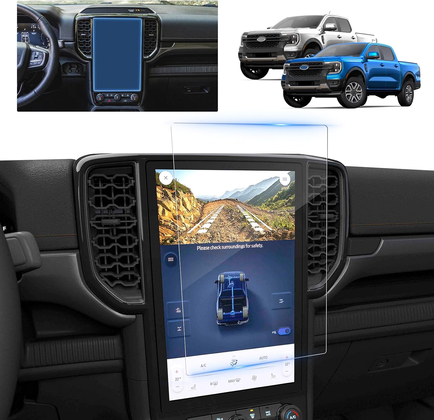 for 2025 Ford Ranger Screen Protector for 2024-2026 Ford Ranger Lariat/Raptor SYNC 4A 12-in for 2024 Ranger Pickup Truck Accessories Anti-Scratch Tempered Glass Protective Film