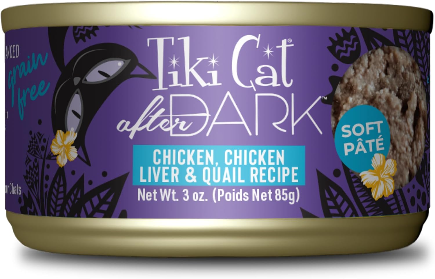 Tiki Cat After Dark Wet Food, Pate, Chicken & Quail, 3 oz. Cans, 12 Count