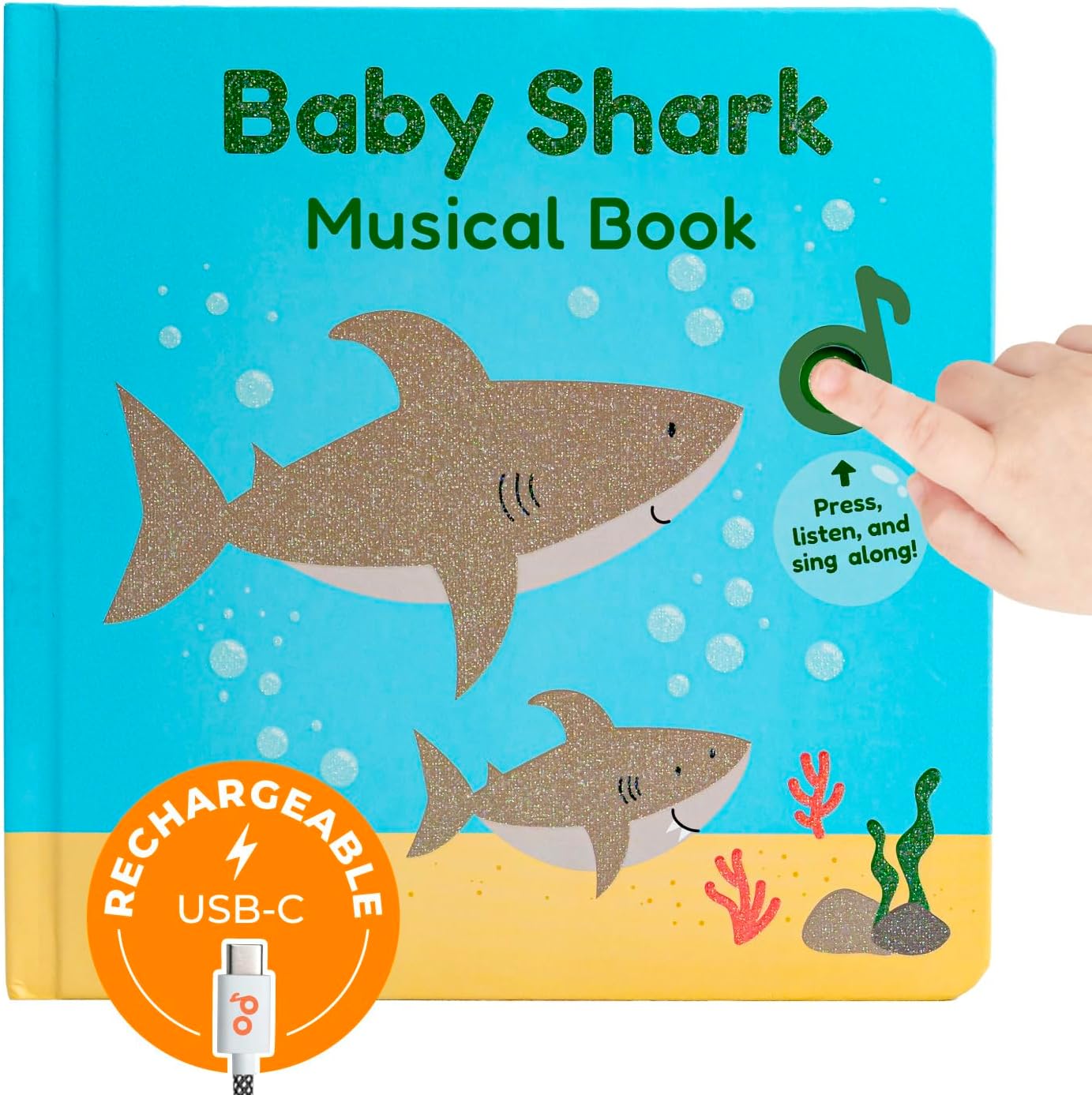 Cali's Books Nursery Rhymes Musical Book. Press, Listen and Sing Along! Best Interactive Sound Book for Toddlers 1-3. Award Winner Toy (Baby Shark Nursery Rhymes)