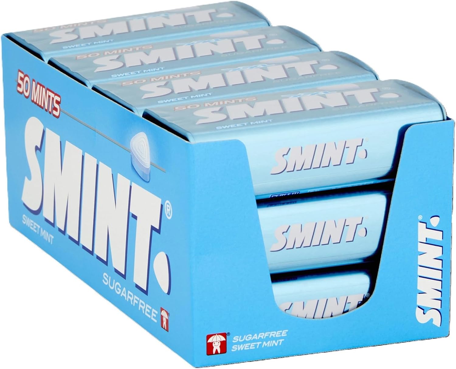 Smint Sugar Free Sweet Mints, Suitable for Vegetarians - 12 x 50 XXL Tins